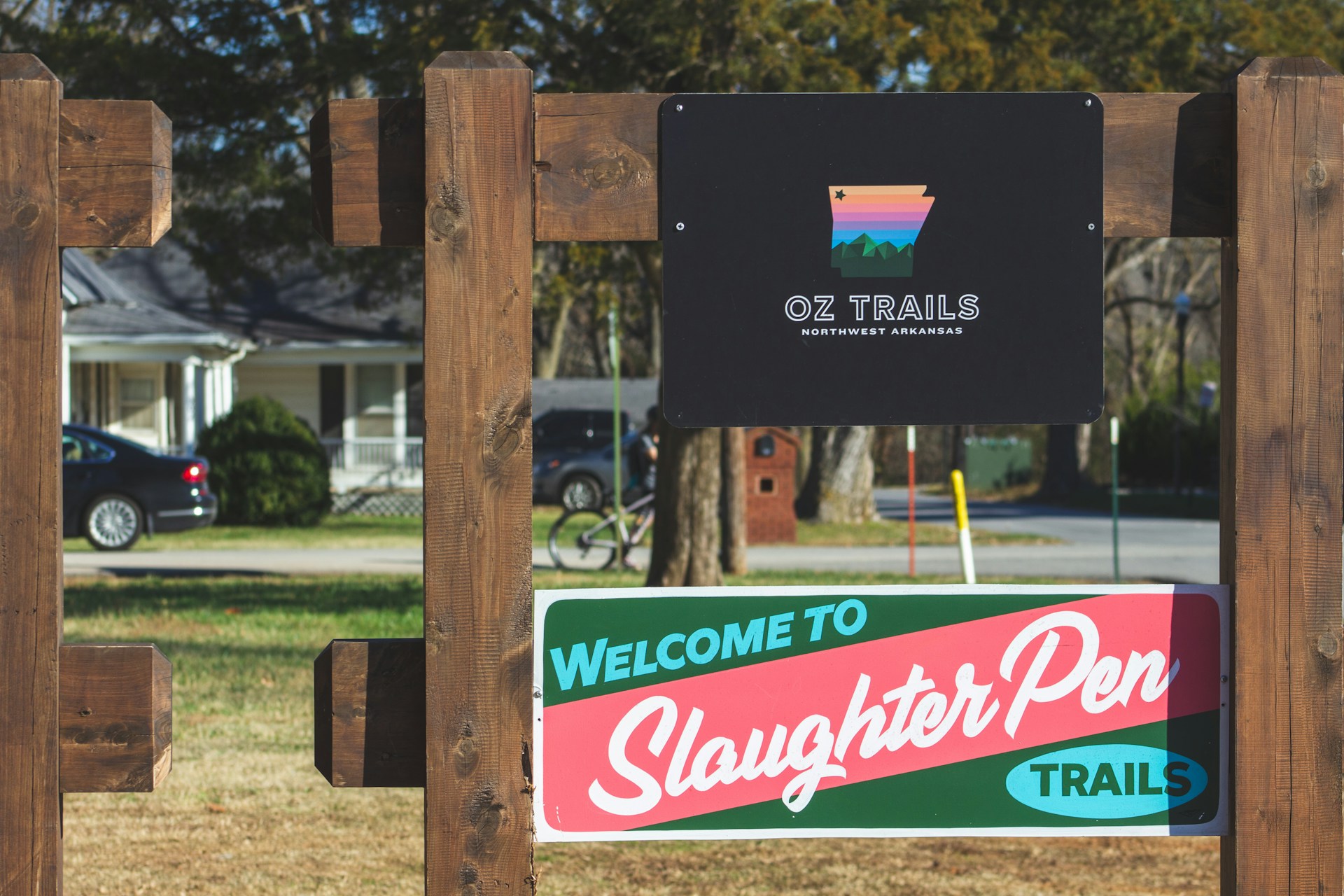 Slaughter Pen trail sign